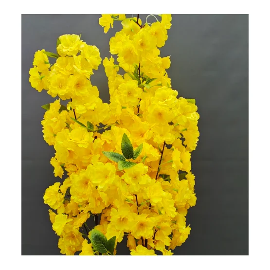 Cerezo artificial 3 ramas amarillo, sin maceta — 575-5