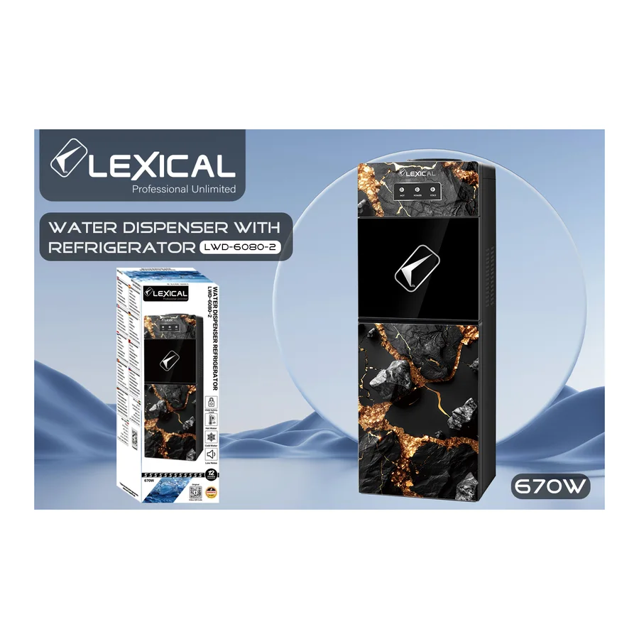 Dispensador de agua con refrigerador 670W LEXICAL — LWD-6080-2